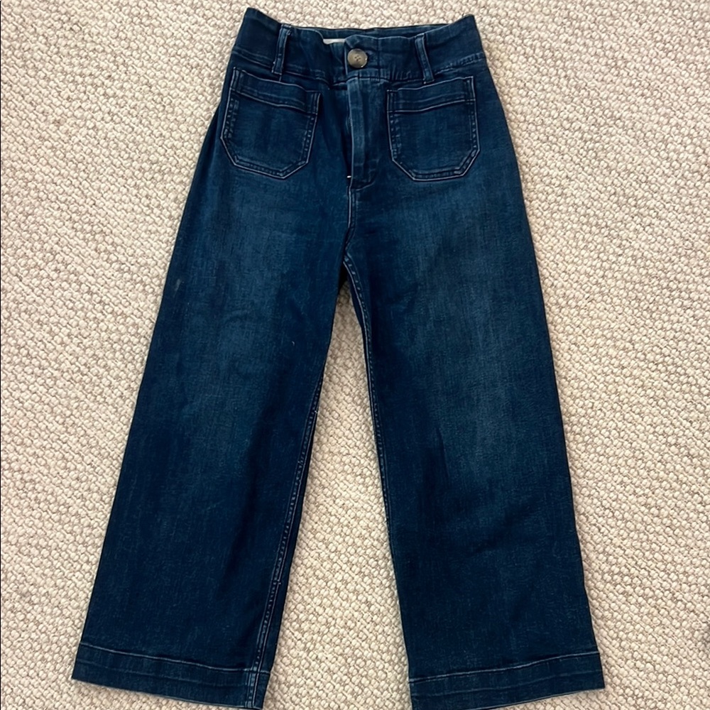 Dark Blue Wide-Leg Jeans